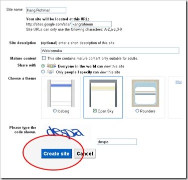 create site