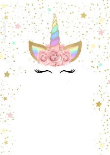 Unicorn with Rainbow: Free Printable Invitations. 