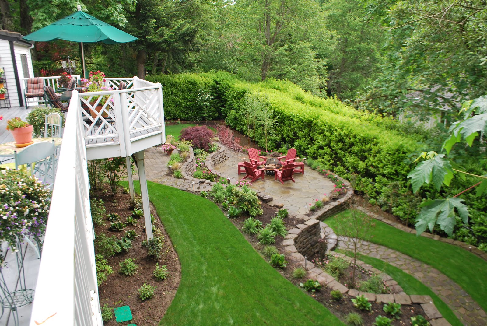 Backyard hill design ideas, backyard design ideas, Backyard garden design for hilly land