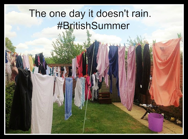 Meme featuring a garden crisscrossed with several washing lines!