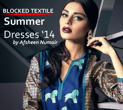 Blocked Textile Summer Dresses 2014 By Afsheen Numair
