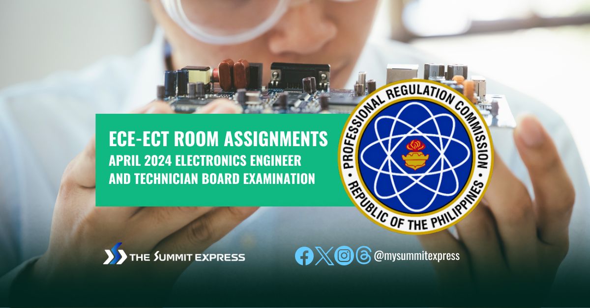 ECE-ECT Room Assignments: April 2024 Electronics Engineering board exam