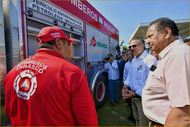 Entrega PEMEX 15 vehículos al Gobierno de Tabasco y a Jalapa, Centla y Teapa