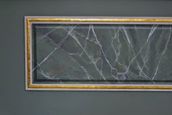 Dark Green Rich Marble Faux Finish With Gold Leaf And Tromp Loiel