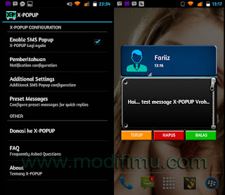 NEW SMS Pop Up for Android dengan X-POPUP