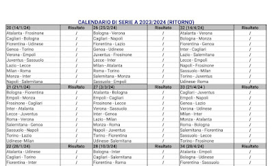 Calendario di calcio Serie A 2023-2024 da scaricare e stampare