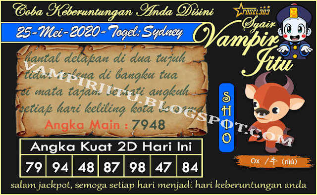  vampir jitu merupakan blog prediksi togel sydney 100% pasti akurat.