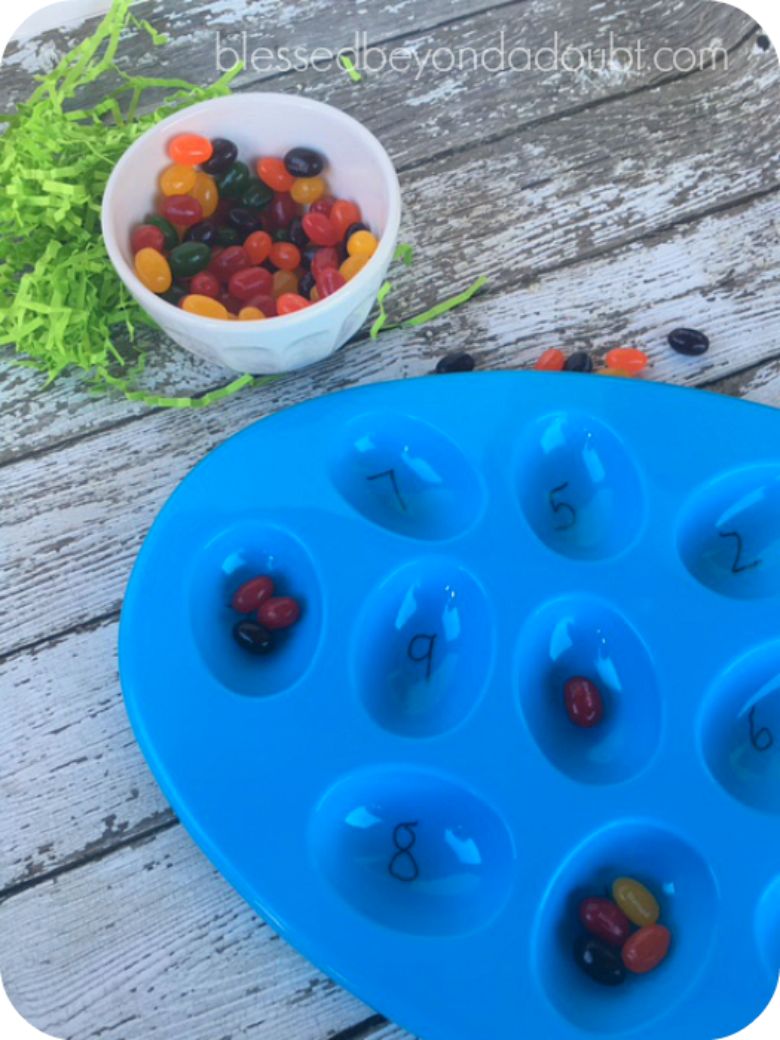 Jelly bean counting activity for preschoolers