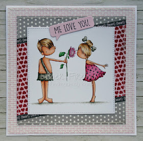 Cute romantic card using Cave couple by Stamping Bella