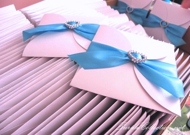 White + Turquoise Petal Fold Wedding Invitation Card, white, turquoise, petal fold, petal, invitation card wedding card, wedding invitation card, card, blue ribbon, diamond love, wedding, marriage