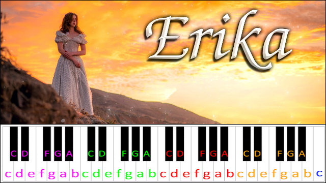 Erika (Hard Version) Piano / Keyboard Easy Letter Notes for Beginners