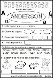 Brincando com o nome Anderson