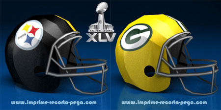 Super Bowl XLV Papercraft Helmets