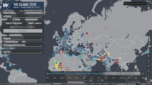 a map of Islamic State's global activities