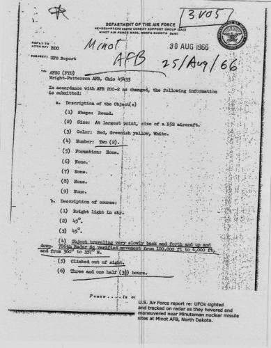 Military Ufo Encounter Ufos At Malmstrom Air Force Base 1967