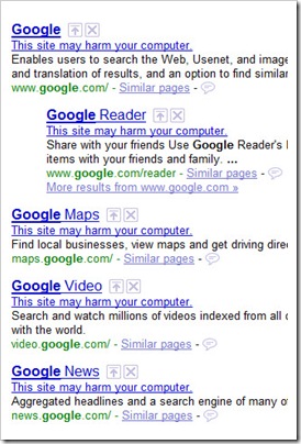 google search results
