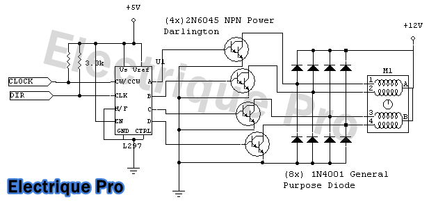 Circuit Schematic  control unipolar stepper motor