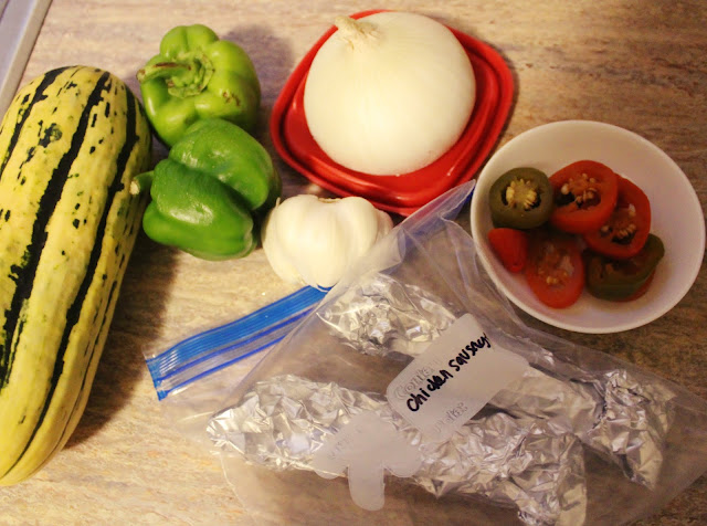 Delicata Squash and Chicken Sausage Sheet Pan Supper