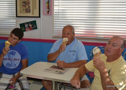 The guys enjoying their treat!
