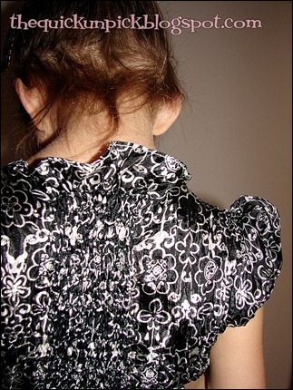 back shirred panel and collar