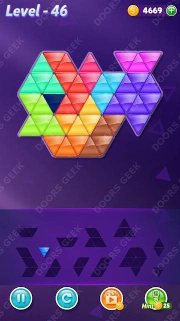 Block! Triangle Puzzle 12 Mania Level 46 Solution, Cheats, Walkthrough for Android, iPhone, iPad and iPod