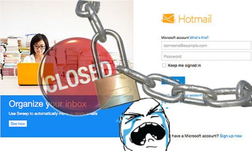 hotmail ditutup