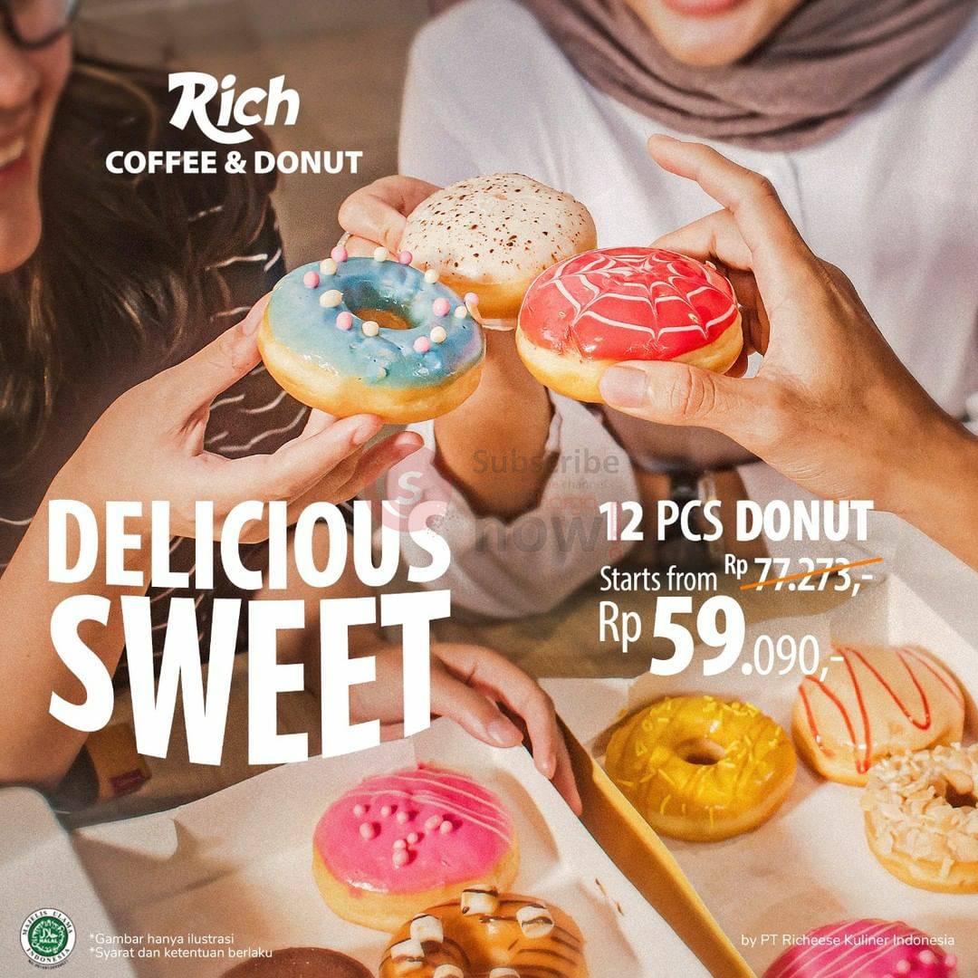 Promo RICH COFFEE & DONUTS – Beli 12pcs donat Rp 59.090