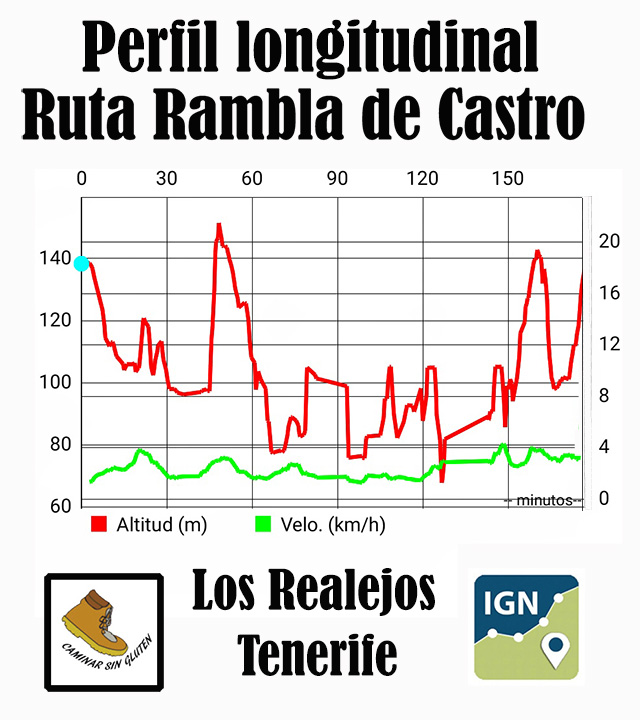 Perfil longitudinal IGN de la Ruta Rambla de Castro