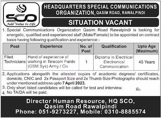 Army Headquarters SCO Jobs 2023