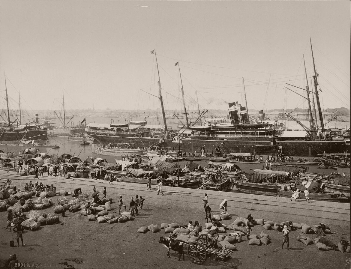 Port of Kolkata or Kolkata Port (Syama Prasad Mookerjee Port Trust) | Kolkata (Calcutta), West Bengal, India | Rare & Old Vintage Photos (1890)