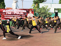 Apel dan Olahraga Bersama TNI-Polri Brebes