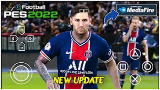 Download eFootball PES 2022 PPSSPP New Transfer Update Callname Peter Drury & Font Radar Small