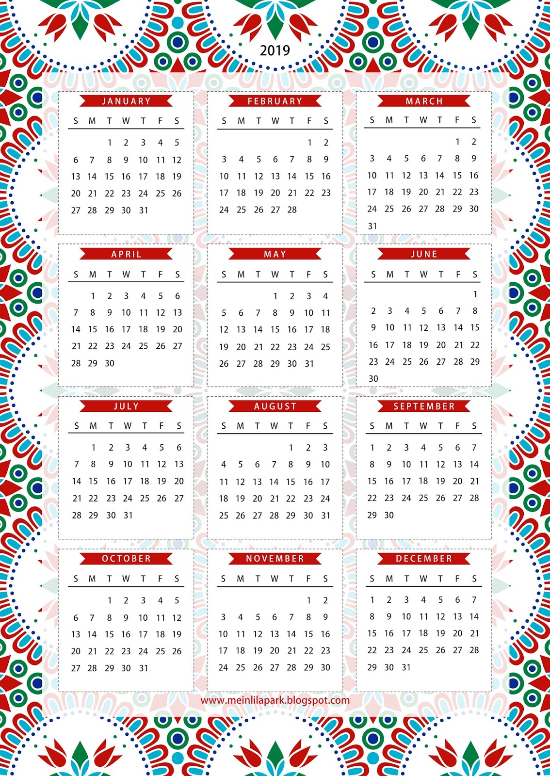 Printable Calendar Page 8