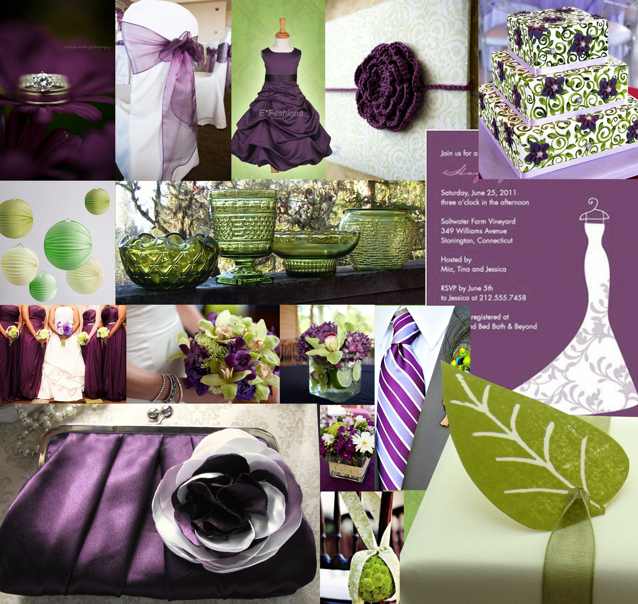 purple and green wedding