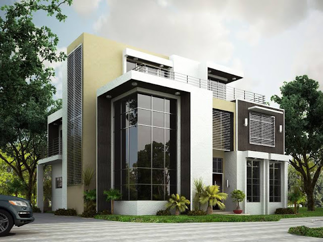 Desain rumah mewah minimalis modern 2 lantai