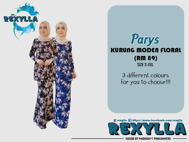 rexylla, baju kurung, kurung moden, floral, floral print, parys collection