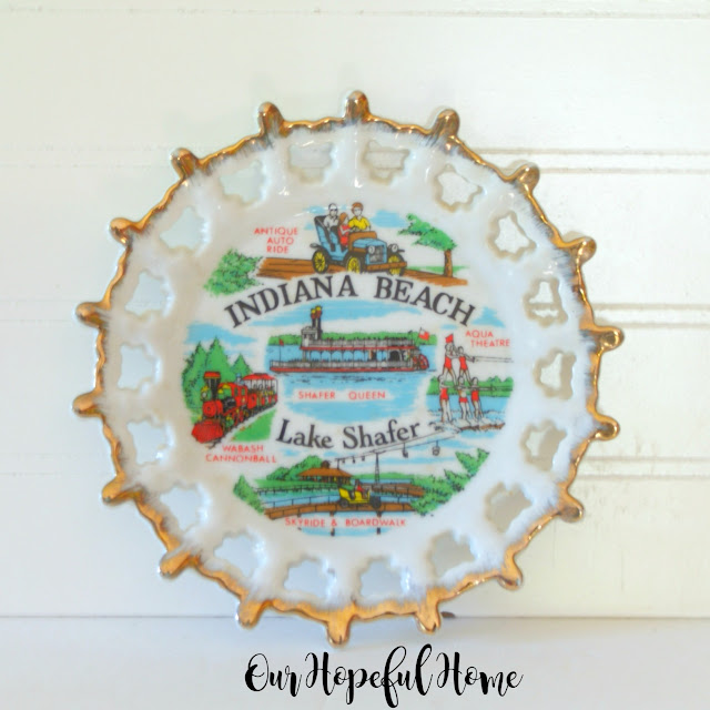 Indiana beach Lake Shafer collectible plate