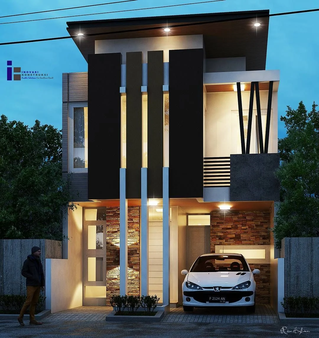 Contoh Desain Rumah Minimalis Modern 2 Lantai Cek Bahan