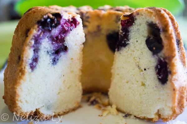 Air fryer Blueberry Lemon Bundt Cake