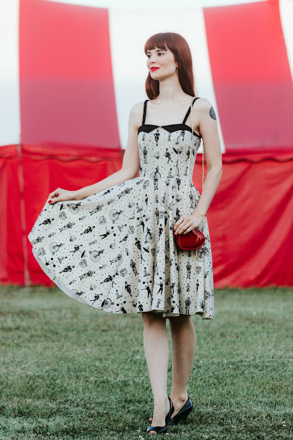 Clowning Around Circus Strongman Print Dress by Rock Steady ModCloth