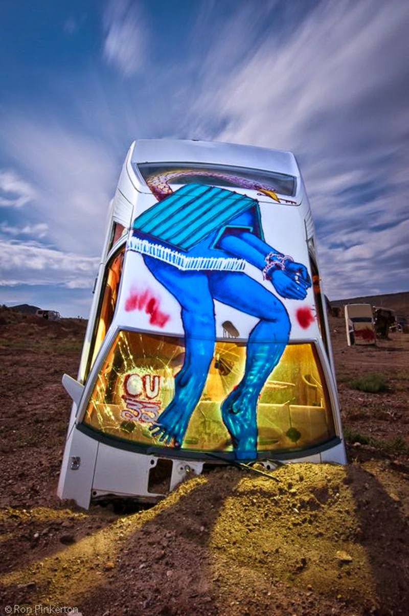 Art Project - International Car of the Secret Forest church in the Nevada desert (USA).