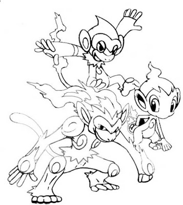 Trio Fire Pokemon Coloring Page for Kids