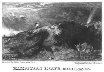 Hampstead Heath - an engraving by David Lucas  from Memoirs of the Life of John Constable by CR Leslie (1845)