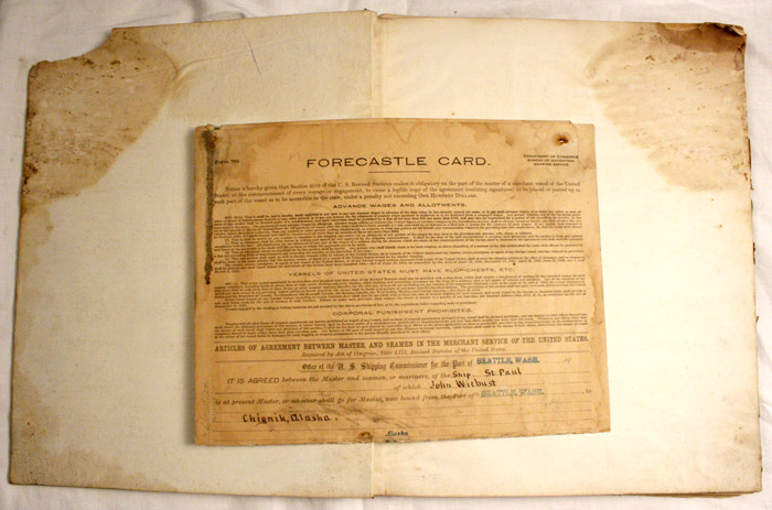 log book forecastle card