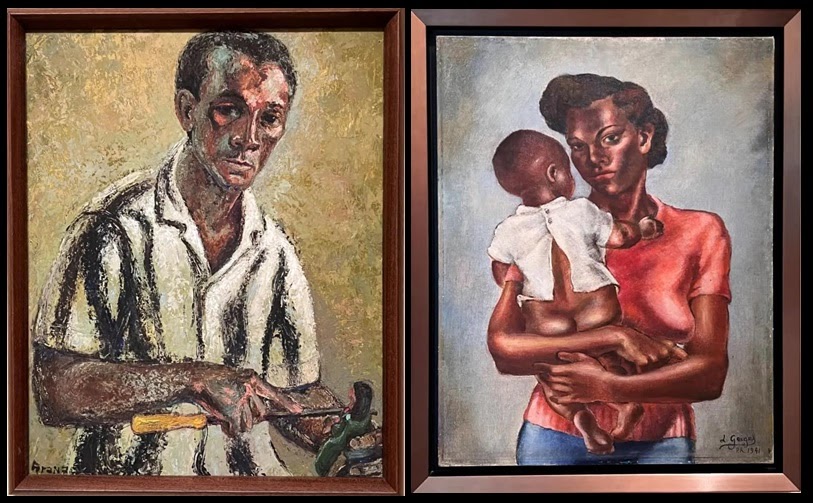 Izquierda: Alfonso Arana,“Retrato de Gregorio Manso”
Derecha: Luisa Geigel,“Maternidad” | imagen en Puertoricoartnews.com