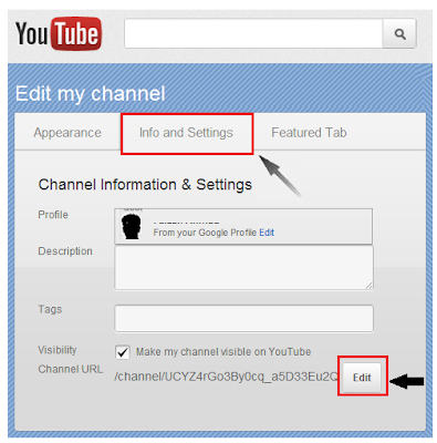 Create Custom YouTube Channel URL