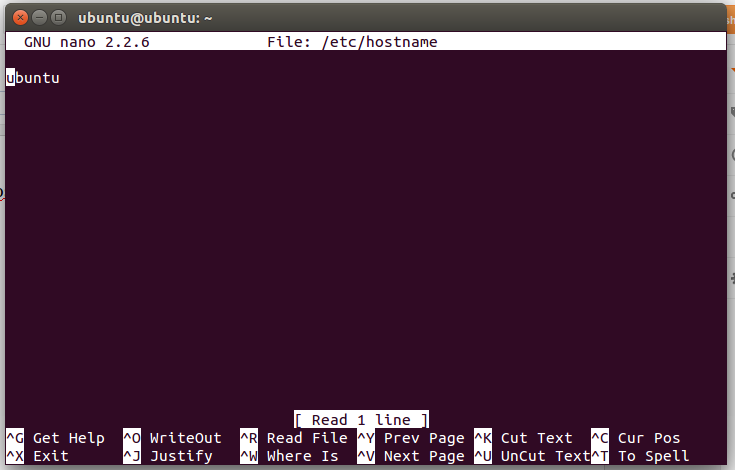 hostname in ubuntu