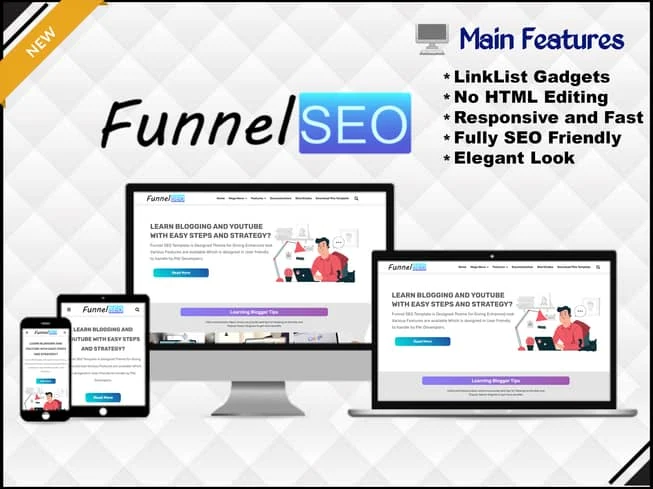 Funnel SEO Responsive Blogger Template Premium Free Pikitemplates