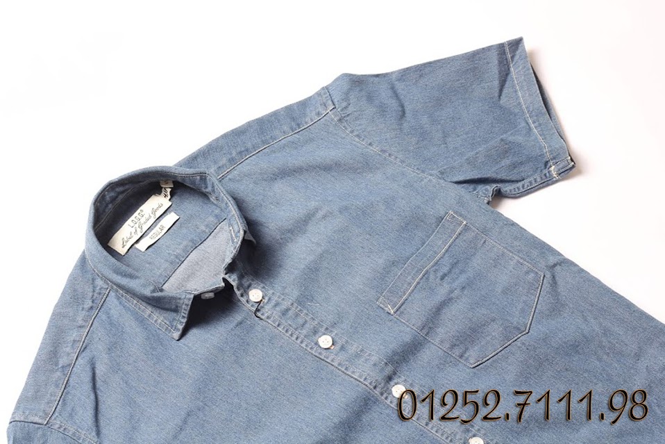 Áo sơ mi denim tay ngắn HM kiểu dáng đẹp, chất vải cao cấp. Giá tốt