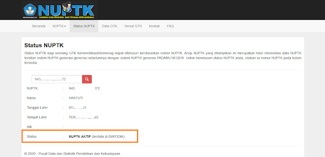 Solusi NUPTK Belum Bisa Dicetak Karena Belum Terdata di VervalPTK Tapi Sudah Terdaftar di KEMDIKBUD 2020